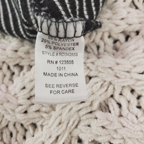 Heart and Hips Soft Black and White Striped Tank Bodycon Dress- M - Picture 8 of 9